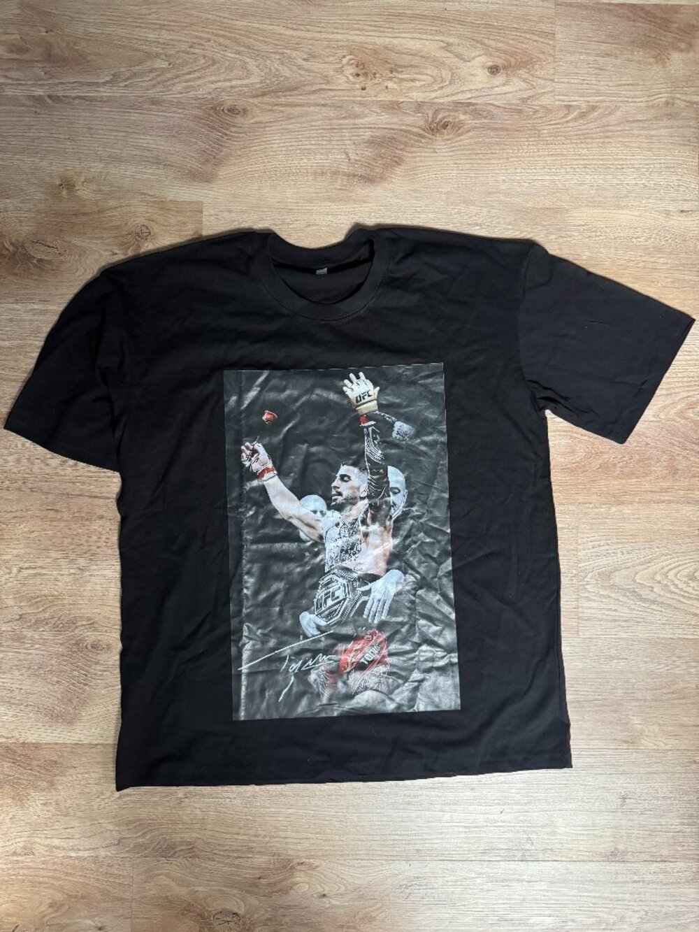 3XL UFC Featherweight Champion Ilia Topuria Black T-Shirt XXXL Ultimate Fighting